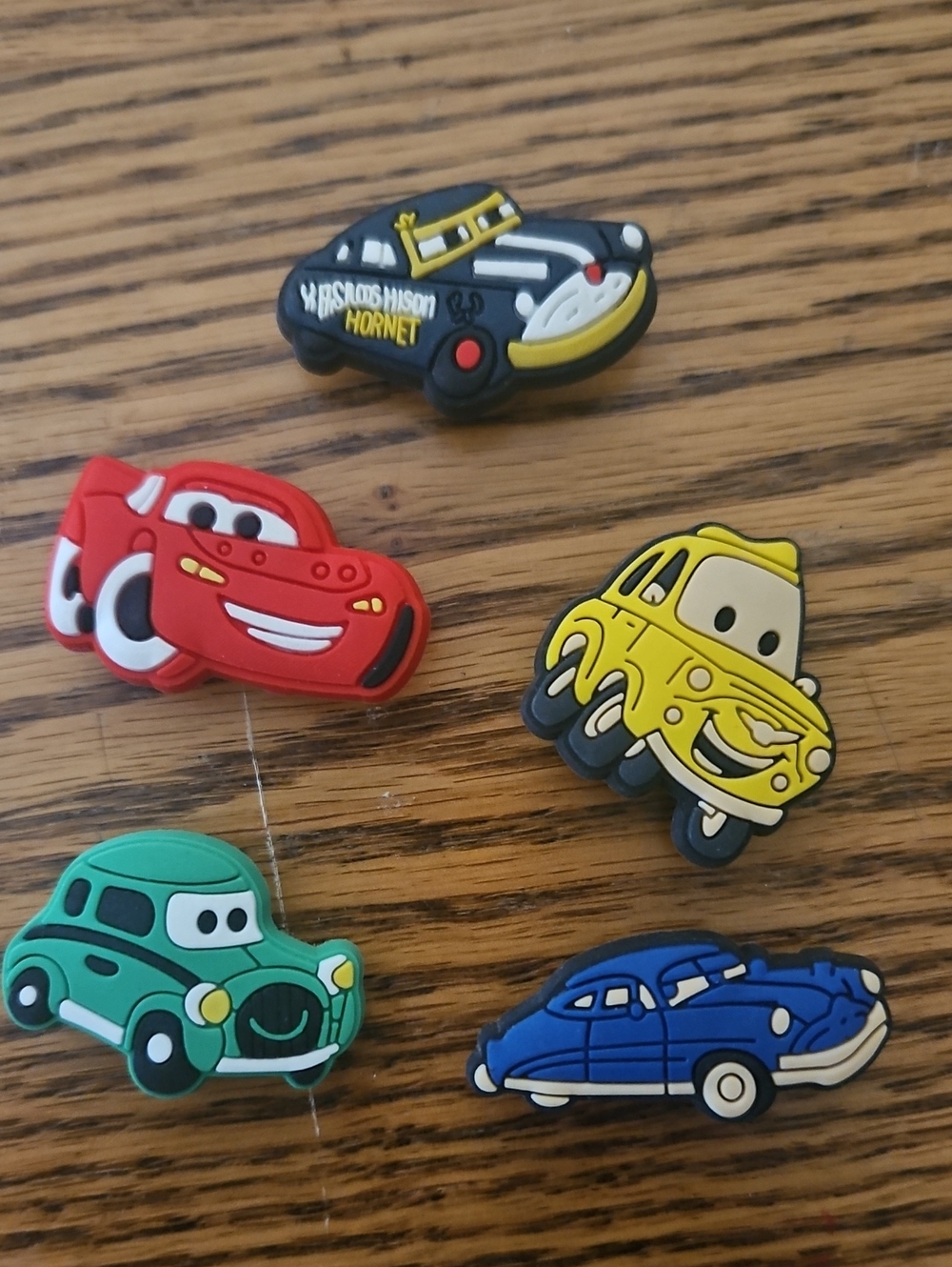 Disney Cartoon Car Shoe Charms - Red, Yellow, Green, Blue, Black